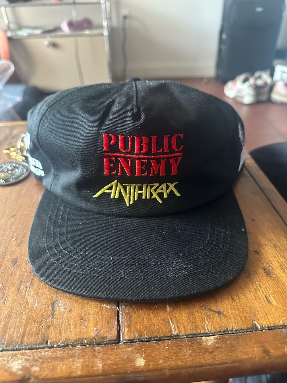 Public Enemy x Anthrax Black Snapback Baseball Cap Deadstock Vintage